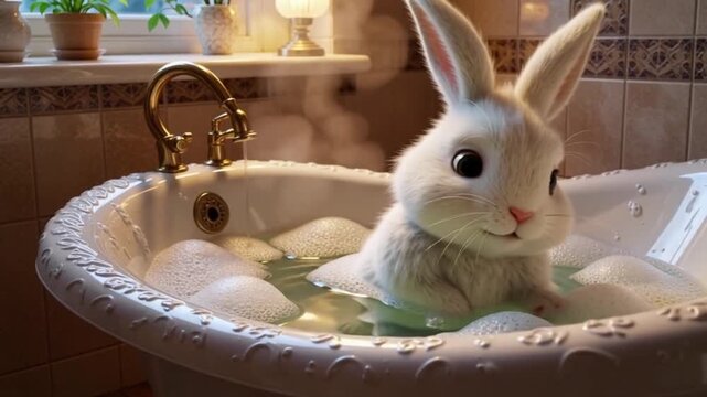 Hase in der Badewanne