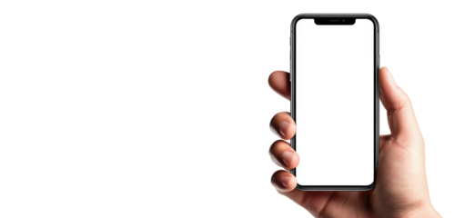 Hand holding a smartphone with blank screen (1)