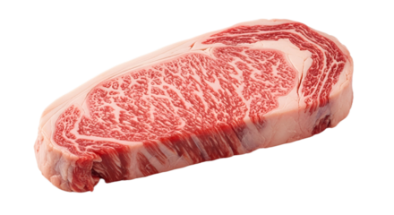 Wagyu Steak Isolated on Transparent Background. Japanese food