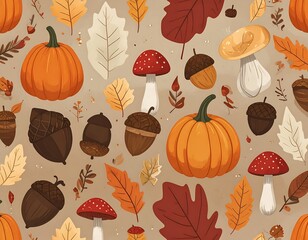 Autumnal pattern of fall elements