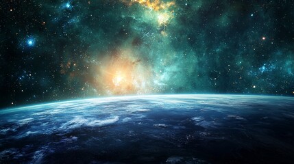 Exploring outer space. Mixed media