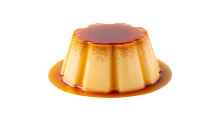 Creme Caramel isolated on Transparent Background. French food