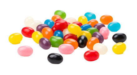 Pile of Jelly Beans Isolated on Transparent Background.