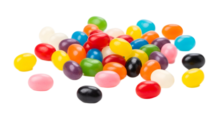 Pile of Jelly Beans Isolated on Transparent Background.
