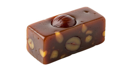 Hazelnut Toffee Isolated on Transparent Background. French food