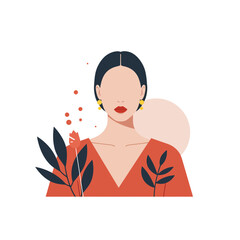 Minimalist Portrait of a Woman in Red Dress