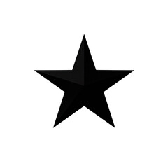 Obraz premium A dark, stylized star against a black background. Sharp, geometric points radiate from a central point. Slight shading suggests three-dimensional form