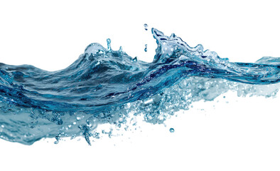 Water splash; flowing blue wave