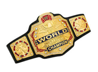 Golden world championship wrestling belt isolated on transparent background