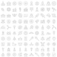 Collection of Grey Line Icons: Pixel Art Design Elements