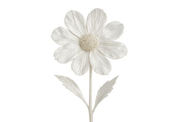 Fototapeta premium Soft white paper blossom unfurling against translucent backdrop, symbolizing delicate beauty and minimalist design aesthetic
