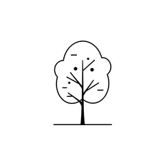 Minimalist Line Art Illustration of a Leafless Tree