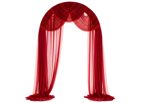 archway fabric draping isolated on transparent background