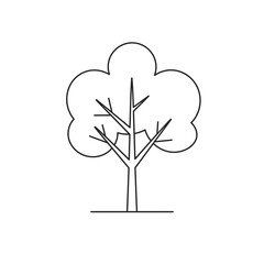 Simple Line Art Drawing of a Leafless Tree