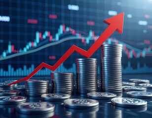 Global business future with finance, clean environment, social responsibility footprint