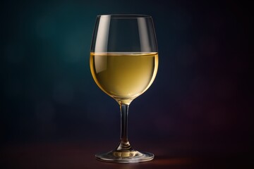 Glass of wine is sitting on a table. 3d isolated illustration on transparent background