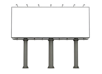 Obraz premium Blank billboard advertisement structure isolated on transparent background