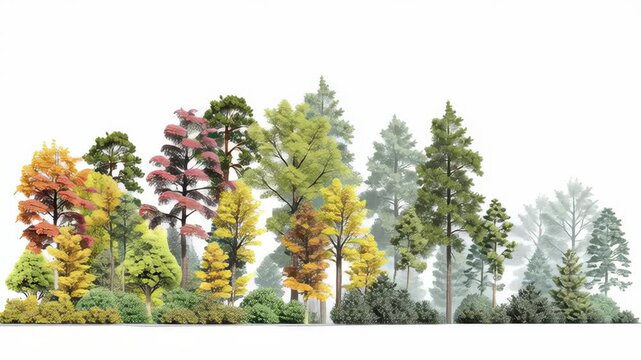 Forest biome diverse tree species autumn foliage green landscape nature biome diversity seasonal colors shapes genetic climate adaptation vibrant vegetation