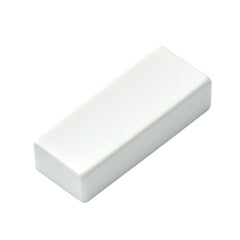 White Eraser Isolated on Transparent Background with Angled View for School or Office Use