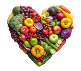 Heart-shaped arrangement of colorful fruits and vegetables (5)