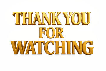 thank you for watching text gold metal on png transparent isolated background