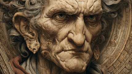 Obraz premium Detailed portrait sculpture head