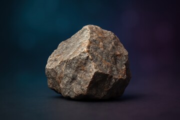 Fototapeta premium Large rock sits on a dark surface. 3d isolated illustration on transparent background