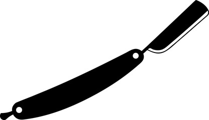 Straight Razor Silhouette Vector Illustration Black