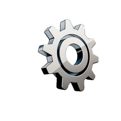 Obraz premium Illustration of a silver gear isolated on transparent background
