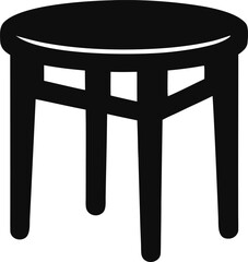 Vector Silhouette of a Low Stool Made of Cane Murha