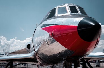 Close-up of vintage jet's nose