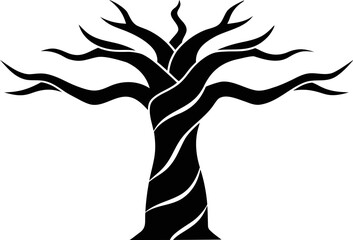 Vector Silhouette of the Texture of Mango Tree Bark