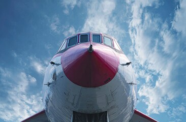 Close-up of a vintage jet's nose