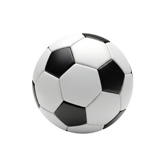 Isolated Soccer Ball on White Background, Classic Black and White Pattern