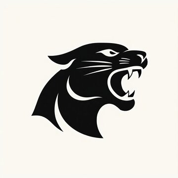 panther  roaring head mascot vector logo