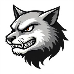 cat  head tattoo logo