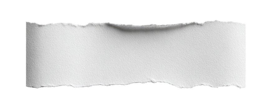 Ripped white rectangular paper