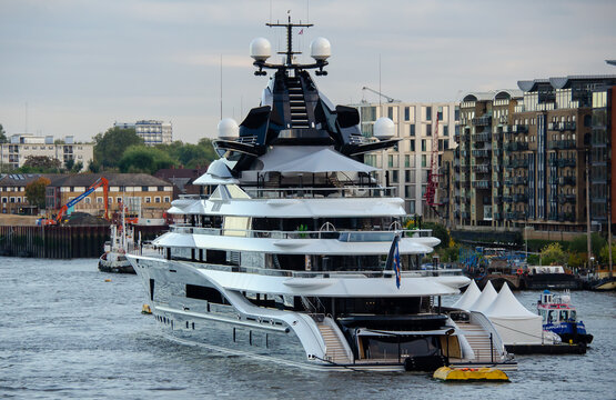 The Kismet superyacht is one of the largest yachts in the world and is docked in London, England, UK