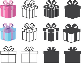 Assortment Of Gift Boxes In Different Styles And Colors present surprise