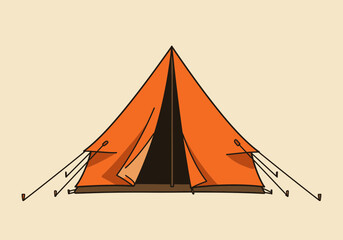 Camping Tent Illustration – Outdoor Adventure Shelter Design