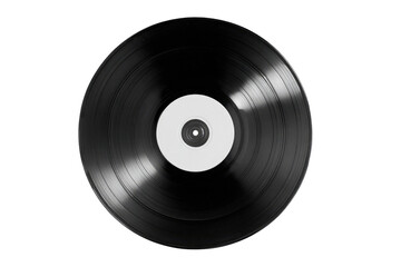 Obraz premium Close-up of a black vinyl record with a white label (3)