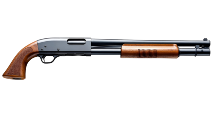 A detailed view of a shotgun showcasing its craftsmanship and design, perfect for discussions on firearm technology.