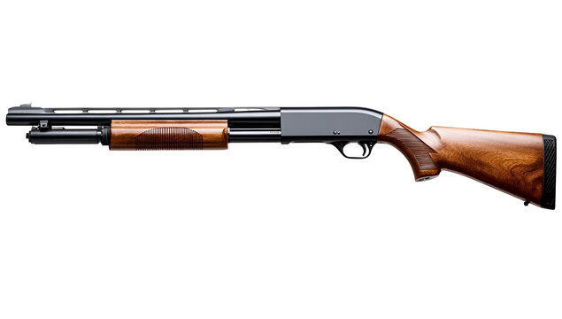 A detailed image of a classic shotgun showcasing its elegant wood and metal design, perfect for hunting enthusiasts and collectors.