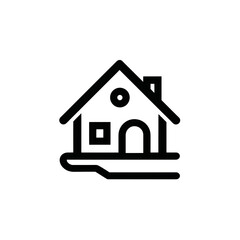 Obraz premium Stylized illustration of a simple house, representing home and comfort, perfect for architectural and lifestyle designs.