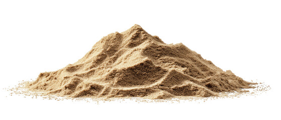 A large pile of light brown sand