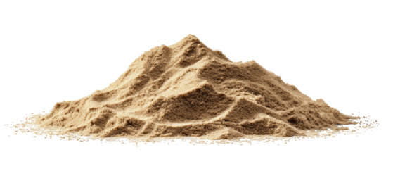 A large pile of light brown sand