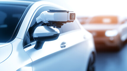 Advanced Camera Mounted on Car Side Mirror for Enhanced Safety