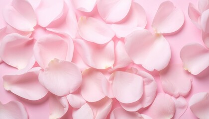 Obraz premium A beautiful arrangement of soft pink rose petals creating a delicate and romantic floral background.