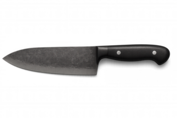 Professional cooking knife isolated on transparent background, ideal for food preparation and culinary projects