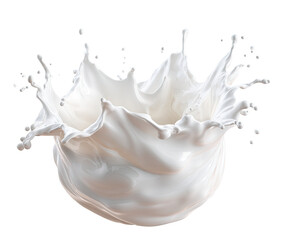 Milk splash, creamy white, dynamic, isolated